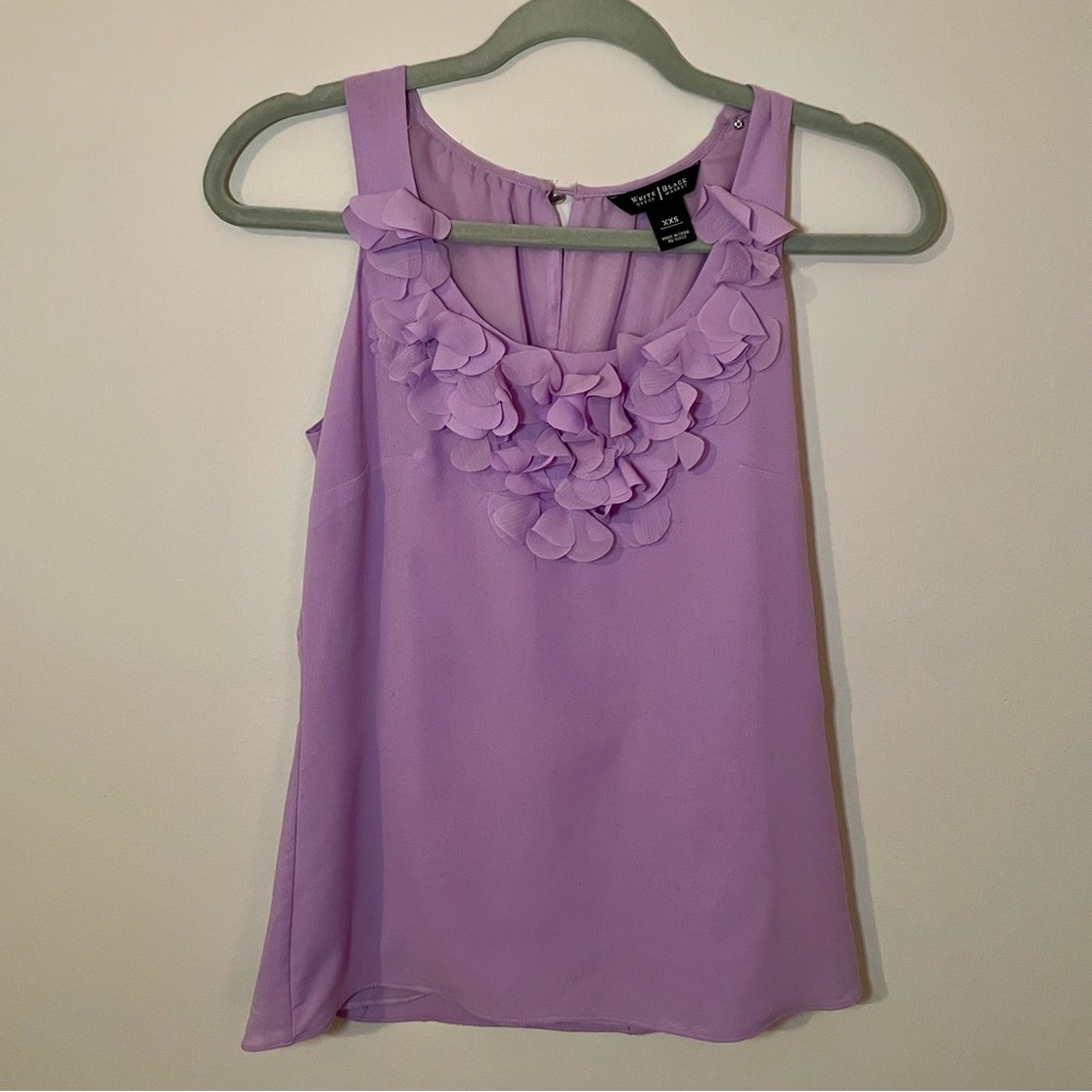 White House Black Market Lavender Ruffle Blouse
